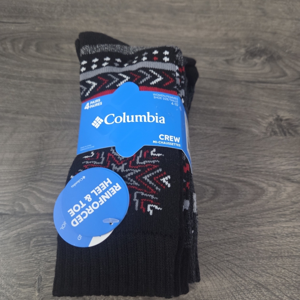 Columbia Women's Moisture Control Crew Socks 4pk NEW
